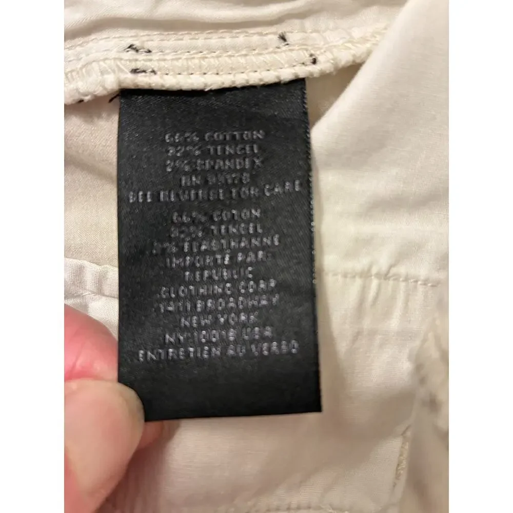 Magaschoni Man Shorts Mens 32 Beige Cream Flat Front Cotton Stretch Casual